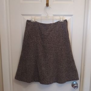 Black/White Tweed Wool Blend Flare Skirt